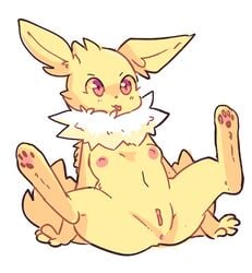 anthro anus breasts eeveelution female jolteon lamm nintendo nipples paws pokemon pussy small_breasts spread_legs spreading tongue tongue_out video_games