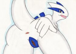 anus ass breasts female hi_res infamousrel legendary_pokemon looking_at_viewer lugia nintendo open_mouth pokemon pokemon_(species) presenting pussy solo spreading video_games