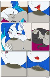 2girls anthro anthrofied anus areola big_breasts black_nipples blue_hair breasts busty cleavage closed_eyes comic dekomaru dialogue duo earth_pony english_text equine female friendship_is_magic fur grey_fur grey_hair hair horn horse mammal masturbation my_little_pony navel nipple_suck nipples nude octavia_melody page_16 page_number penetration pony pussy saliva saliva_string straight_hair sucking text thehotroom unicorn vaginal_masturbation vaginal_penetration vinyl_scratch vinyl_scratch_(mlp) voluptuous white_fur yuri