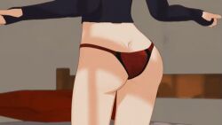 1girls animated clothed female female_only human jiggling_ass kallenz panties red_panties ruby_rose rwby shaking_butt solo tomboy