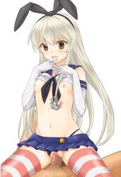 1boy anchor_hair_ornament black_panties blonde_hair censored cowgirl_position elbow_gloves female gloves grey_eyes hair_ornament highleg highleg_panties kantai_collection long_hair microskirt mosaic_censoring nipples open_mouth panties panties_aside penetration penis pubic_hair pussy ririnya00 sailor_collar sex shimakaze_(kantai_collection) shirt_lift skirt small_breasts straddling straight striped striped_legwear sweatdrop thighhighs underwear vaginal_penetration white_gloves