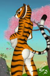 anthro ass athletic athletic_female breasts bubble_butt dragonczech dreamworks female female_pred from_behind holding_belly kung_fu_panda master_tigress nude nude_female sideboob tail tigress vore willing_prey