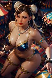 1girls absurdres ai_generated artist_upload belly belly_dancer belly_dancer_outfit big_breasts bikini bun_cover bun_hair capcom carnival chun-li cleavage dancer_outfit detailed female female_only harem_outfit high_quality highres hourglass_figure jewel jewelry large_breasts leak leaked logart samba seductive self_upload sensitive solo stable_diffusion street_fighter street_fighter_6 tagme