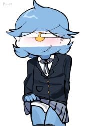 1boy argentina_(countryhumans) blush countryhumans crossover femboy gay hair lowres panties princedoesstuff skirt_lift