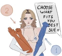 choker dildo dubious_consent fantastic_four female female_focus fist_dildo horsecock_dildo imminent_anal impossible_fit invisible_woman invisible_woman_(marvel_rivals) married married_woman marvel marvel_rivals necweburda sue_storm superhero_costume superheroine white_bikini white_choker white_gloves