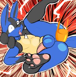 <3_eyes 3_toes anal anal_sex anthro anthro_penetrated ass balls black_body black_fur black_inner_ear blue_balls blue_body blue_ears blue_fur blue_tail chest_spike claws duo feet fucked_silly fur generation_4_pokemon genitals gloves_(marking) heart_symbol leg_markings legs_up looking_pleasured lucario lying male male/male male_only male_penetrated markings multicolored_body multicolored_ears multicolored_fur nintendo nude on_back open_mouth outline pawpads penetration penis pink_pawpads pink_penis pink_tongue pokemon pokemon_(species) raviolisnake socks_(marking) solo_focus spikes spikes_(anatomy) super_smash_bros. tail toe_claws toes tongue tongue_out white_outline wide_eyed yellow_body yellow_fur