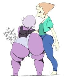 2024 2d 2d_(artwork) 2girls against_ass amethyst_(steven_universe) ass big_ass big_butt big_thighs bouncing_ass bouncing_butt bubble_ass bubble_butt butt_crack cartoon_network clapping_cheeks crotch_rub dustedburger futanari gem gem_(species) gem_on_forehead gems gemstone gray_shorts hand_on_ass hand_on_butt huge_ass huge_butt huge_thighs implied_futanari large_ass orange_hair pearl_(steven_universe) purple_hair purple_skin rubbing rubbing_against shaking_ass shaking_butt short_hair simple_background sound_effects steven_universe tagme thick_ass thick_thighs thighs tight_clothes tight_clothing tight_underwear twerk twerking unamused white_background white_skin