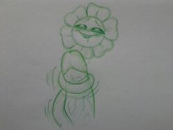 blush drooling faceless_male flora_fauna flower flowey_the_flower male melonpussy monster penis plant saliva tentacle traditional_media_(artwork) undertale video_games vines wrap