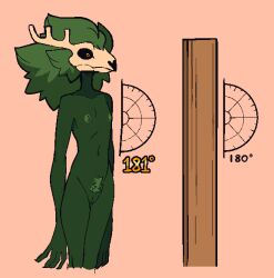 1girls 2d 2d_(artwork) anthro_only antlers female flat_chest flat_chested green_eyes inkplasm measurements nude_female orange_eyes pubic_hair scraper_city size_comparison skinny_girl skull_head tagme true_flat_chest welwraith wicker_(welwraith) wooden_plank