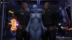 1asari 1female 1girls 1woman 2boys 2humans 2males 3d 3d_(artwork) 3d_model asari bald bald_man big_breasts bioware blue_breasts clothed_male_partially_nude_female dark-skinned_male dark_skin eskandart female female/male/male flaccid flaccid_cock flaccid_penis hung indoors interracial interspecies interspecies_relationship liara_t'soni looking_at_partner looking_at_viewer male male/male/female mass_effect mass_effect_3 melanin pants_down sci-fi science_fiction twins