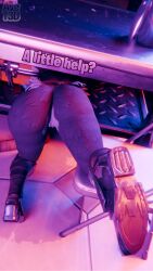 3d 3d_(artwork) absurd_res anthro arched_back areola areolae artist_logo ass ass_focus ass_up avet3d belt big_ass big_breasts blender_(software) blurred_background breasts buckle chair chromatic_aberration claws dialogue feathers fortnite fortnite:_battle_royale fortnite_text_font fur furry glare glowing hi_res hood male_pov metal_claws nude nude_female partially_clothed portrait purple_fur pussy raven_team_leader reaching scar scar_across_eye screen shoes speaking straps stuck text thick_thighs under_the_table wide_hips