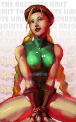 antenna_hair beret blonde_hair blue_eyes braid breasts cammy_white cum cum_on_body cum_on_breasts cum_on_clothes cum_on_upper_body cumdrip eyebrows facial female female_only fingerless_gloves gloves hat human impossible_clothes impossible_leotard leotard licking_lips lips looking_at_viewer meme naughty_face reddit scar sitting sketch solo street_fighter theabsolutelimit tied_hair toned tongue tongue_out twin_braids v_arms watermark