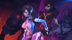 3d alternate_costume animated balls big_balls blizzard_entertainment bouncing_breasts breasts d.va d.va_the_destroyer fire futa_on_futa futa_only futanari glans heroes_of_the_storm intersex loop mech meka nipples overwatch rentegra selfcest sound source_filmmaker tagme video