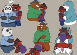 4boys all_fours anal anal_sex bear cartoon_network crossover doggy_style duo feline fellatio from_behind_position furry gay grizzly_(wbb) grizzly_bear ice_bear incineroar interspecies male male_only mammal nintendo oral overweight panda panda_(wbb) penetration penis pokémon_(species) pokemon pokemon_sm polar_bear sex simple_background testicles thevillager video_games we_bare_bears yaoi