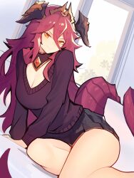 big_breasts breasts cleavage cygames distrbeachboy dragalia_lost dragon dragon_girl dragon_horns dragon_tail female female_only mym mym_(dragalia_lost) ninra nintendo tagme thick_thighs tiara wide_hips