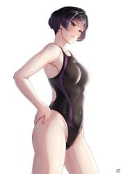 1girls big_ass female female_only finalcake reina_mishima swimsuit tekken tekken_8 thick_thighs white_background