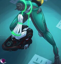 bodysuit bondage corpus female ivara_(warframe) moa_(warframe) restrained tied_up warframe