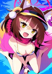 1girl 1girls allied_hyakkiyako_academy_student artist_request bikini blue_archive brown_hair cute_fang female fox_ears fox_girl halo izuna_(blue_archive) izuna_(swimsuit)_(blue_archive) ninjutsu_research_club_(blue_archive) swimsuit tagme tagme_(artist) yellow_eyes