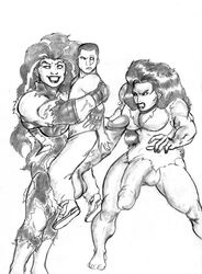 1boy 2d 2futas balls barefoot big_dom_small_sub big_penis drawn futa_on_male futadom futanari huge_cock hulk_(series) imminent_rape intersex male malesub marvel marvel_comics monochrome multiple_futa muscular muscular_futanari penis red_she-hulk red_skin she-hulk testicles threesome torn_clothes torn_clothing veiny_muscles veiny_penis zodiac_(artist)