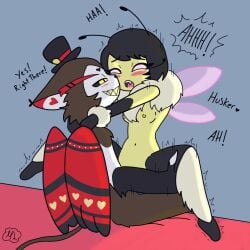 bumblebee furry hazbin_hotel husk_(hazbin_hotel) male/female moaning oc straight