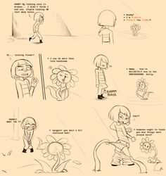 1boy 1girls bulge comic duo english_text erection erection_under_clothes female flora_fauna flowey_the_flower frisk frisky_(under(her)tail) human male parody peddles random_boner tentacle text thewill under(her)tail undertale undertale_fanfiction underwear undressing unwanted_erection vines wink