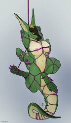 absurd_res anthro big_breasts black_markings bondage bondage bound breast_bondage breasts claws digital_media_(artwork) dragon female green_body green_skin hair hi_res line_art long_ears long_tail looking_at_viewer markings muscular pink_claws pink_rope ponynok restraints rope rope_bondage solo strong_female tail tongue tongue_out wing_claws wings