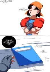 1girls aged_up alternate_breast_size big_breasts breasts comic crossover did_you_pray_today dragon_ball dragon_ball_gt female female_only huge_breasts large_breasts meme pan_(dragon_ball) saiyanpride56 solo