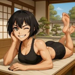 ai_assisted ai_generated feet feet_up sfw sfw_version sfw_version_available tomboy