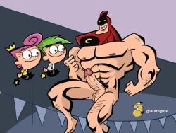 ass balls big_penis crimson_chin edit erect_penis lautingfox male muscular_male naked_male nude_male penis superhero the_fairly_oddparents