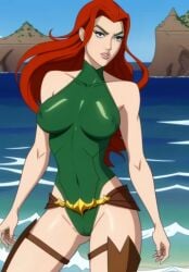 ai_generated anime aquaman aquaman_(series) breasts cartoon mera naked red_hair