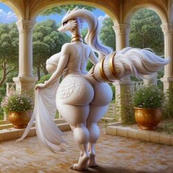 ai_generated ass big_ass big_breasts dragon female female_dragon female_pokemon fur legendary_pokemon naked pokemon pokemon_(species) reshiram