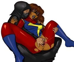 2d 2girls adult adult_and_teenager color dark-skinned_female dust dust_(sooraya_qadir) female female/female female_only fingering hijab illustration kamala_khan lysanthum marvel marvel_comics ms._marvel muslim muslim_female mutant pussy sooraya_qadir superheroine white_background x-men yuri