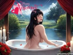 ai_generated bathroom hyuuga_hinata naruto nude nude_female raikage_and_hinata valentine's_day