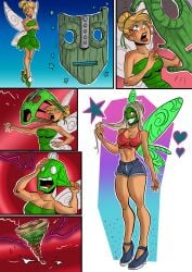 1girls ass_expansion breast_expansion corruption disney disney_fairies fairy_wings female female_only fishnets hair_growth high_heels lip_expansion mask midriff nabrams91 possession solo the_mask the_mask_(character) thick_thighs thigh_expansion tinker_bell transformation wide_hips