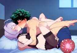 1boy ai_generated androgynous big_breasts boku_no_hero_academia cum cum_in_pussy cuntboy dreson feminization feminized_young_males fertilization impregnation izuku_midoriya komi-san_wa_komyushou_desu my_hero_academia osana_najimi vaginal_penetration vaginal_sex