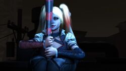 2girls 3d barbara_gordon batgirl batgirl_(arkham_knight) batman:_arkham_knight batman_(series) dc female female_only harley_quinn harley_quinn_(arkham) harley_quinn_(arkham_knight) sfmporn source_filmmaker yuri