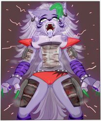 2023 absurd_res animatronic anthro big_breasts blood bodily_fluids bottomwear bracelet breasts camel_toe canid canine canis choker clothing colored_nails corpse cum cum_in_mouth cum_inside duo ear_piercing ear_ring female five_nights_at_freddy's five_nights_at_freddy's:_security_breach fur genital_fluids gore green_nails hair hi_res horror_(theme) human jewelry lipstick long_hair machine makeup mammal nails necklace nipples open_mouth piercing portrait purple_body purple_fur purple_lipstick ring_piercing robot roxanne_wolf_(fnaf) scottgames shorts small_waist solo spiked_bracelet spiked_choker spikes springlock_suit steel_wool_studios three-quarter_portrait tongue tongue_out wolf zexlynk