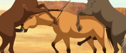 anatomically_correct anatomically_correct_genitalia anatomically_correct_penis animal_genitalia animal_penis balls bodily_fluids brown_body brown_fur cum cum_in_ass cum_in_mouth cum_inside desrt dreamworks equid equine equine_genitalia equine_penis erection fellatio fenn.perrox feral feral_on_feral feral_penetrated feral_penetrating feral_penetrating_feral from_behind_position fur genital_fluids genitals grey_body grey_fur group group_sex hooves horse intraspecies lasso male male/male mammal mane mounting oral otuside penetration penile penis sex side_view spirit:_stallion_of_the_cimarron spirit_(cimarron) spitroast tan_body tan_fur threesome trio