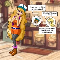 cleavage dipper_pines female_dipper fusion gender_transformation genderswap_(mtf) gravity_falls large_breasts pacifica_northwest pantyhose quattrofour quattrosayla rule_63 tagme transformation