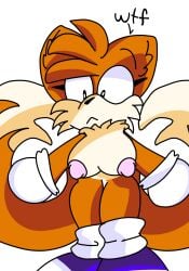 big_breasts chaoticdream exposed_torso female female_focus female_only fnf_mods footwear fox fox_ears friday_night_funkin fur furry genderswap genderswap_(mtf) gloves handwear nipples rule_63 sonic_(series) sonic_the_hedgehog_(series) tails tailsko