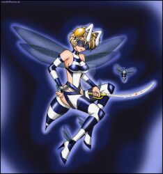 1girls bee bee_girl bishoujo_senshi_sailor_moon blue-tinted_eyewear brainwashing clothing elbow_gloves female female_only haruka_tenou high_heel_boots high_heels hypnosis insect_abdomen insect_wings leotard mind_control rosvo sailor_uranus small_breasts solo sting stockings tech_control thigh_boots tinted_eyewear visor