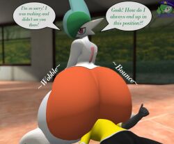 3d big_ass bubble_butt facesitting gallade huge_ass lenny_(zer0264) pokemon pokemon_(species) thick_thighs wide_hips zer0264