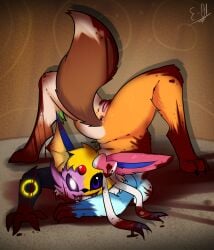 abominaceon all_eight_eeveelutions anthro anus areola ass big_breasts black_body black_fur black_nose blood blood_on_face blood_pool blood_splatter blue_body bodily_fluids body_horror breast_squish breasts brown_body brown_fur canid canine contortion digital_media_(artwork) e-01 eevee eeveelution espeon female flareon flexible fur generation_1_pokemon generation_2_pokemon generation_4_pokemon generation_6_pokemon genitals glaceon glowing glowing_eyes hair hi_res hybrid hybrid_pokemon jolteon leafeon looking_at_viewer mammal monster multicolored_body multicolored_fur nintendo nude orange_body pokemon pokemon_(species) purple_eyes pussy ribbons simple_background smile solo squish sylveon tail tan_body teeth umbreon vaporeon white_body white_fur yellow_body yellow_fur