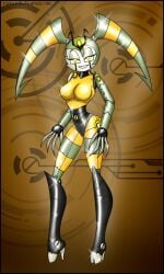 1girls built-in_high_heels corruption enemy_conversion female female_only heeled_feet high_heels hourglass_figure jenny_wakeman large_ass large_breasts my_life_as_a_teenage_robot robot_girl rosvo solo thick_thighs transformation vexus wide_hips xj-9