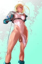 1futa abs balls ballsack big_breasts big_penis black_pants blonde_hair blue_eyes blue_shoes breasts cammy_white clothed clothing collar dick dickgirl erect_penis erection erection_under_clothes futa_only futanari gloves highres human leotard light-skinned_futanari light_skin lips low-angle_view partially_clothed penis short_hair showing_breasts showing_penis smooth_balls smooth_penis solo spandex spandex_suit standing street_fighter street_fighter_6 tan tan-skinned_futanari tanline tomoyuki_kotani uncensored white_jacket