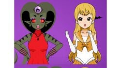 2girls ami_mizuno ass bishoujo_senshi_sailor_moon brainwashing breasts clothing enemy_conversion female female_only human_to_anthro kisekae lamia minako_aino multiple_girls naga sailor_venus small_breasts species_transformation thick_thighs transformation transformation_sequence wfay42 wide_hips