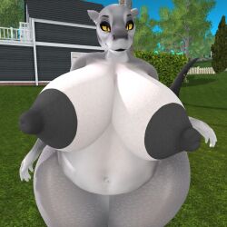 anthro big_ass big_breasts breasts bubble_butt female ferialexonar huge_ass huge_breasts sergal thick_thighs wide_hips