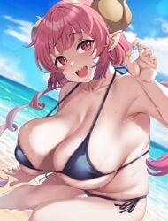 1girls 2024 2d 2d_(artwork) armpits bangs beach beach_episode big_breasts bikini bikini_bottom breasts busty cleavage color colored dragon dragon_girl fantasy female female_focus female_only full_color hair horns huge_breasts ilulu_(dragon_maid) kobayashi-san_chi_no_maidragon large_breasts light-skinned_female light_skin long_hair looking_at_viewer manga massive_breasts miss_kobayashi's_dragon_maid moisture_(chichi) monster monster_girl pink_eyes pink_hair pointy_ears seductive sharp_teeth shortstack smile smiling smiling_at_viewer solo solo_female solo_focus twintails voluptuous voluptuous_female wet wet_body