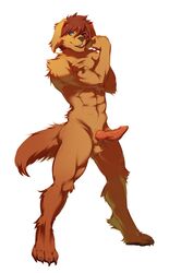 anthro balls canine flexing fur furry furry_only male male_only penis solo tagme tatsumichi