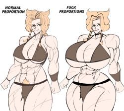 1girls abs english_text female_space_marine hyper_breasts imperium_of_man leman_russ muscular_female post-human primarch rompecaderasgod rule_63 scar space_wolves text warhammer_(franchise) warhammer_40k